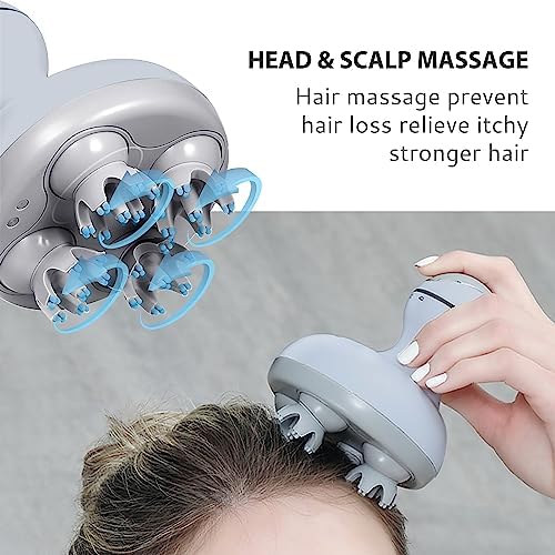 COMFIER Electric Scalp Massager Hair Growth,Handheld Head Massager for Headaches,84 Massage Nodes,Hair Massager,Deep Kneading and Stress Relief,Head Scratcher,Ideal Gifts for Mom,Dad,Women,Men - Image 2