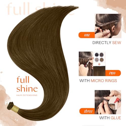 Full Shine Hand Tied Weft Hair Extensions Human Hair Sew In 24 Inch 80g - Image 3