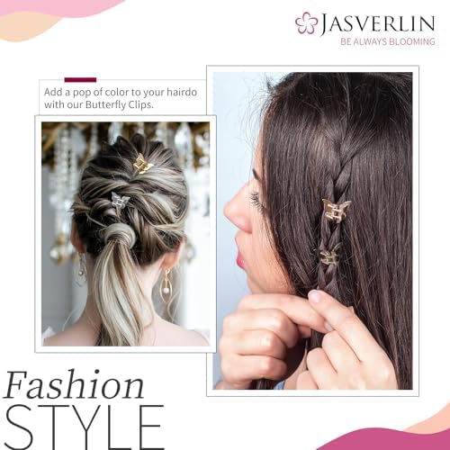 JASVERLIN Metallic Mini Butterfly Hair Clips, Mini Claws 50 Count - Image 5