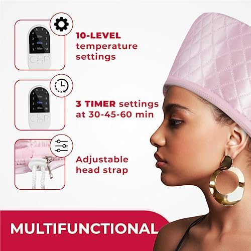 SISWOW Thermal Steamer Cap for Great Deep Conditioning With 10-level Heat for Natural Black Hair - Image 4