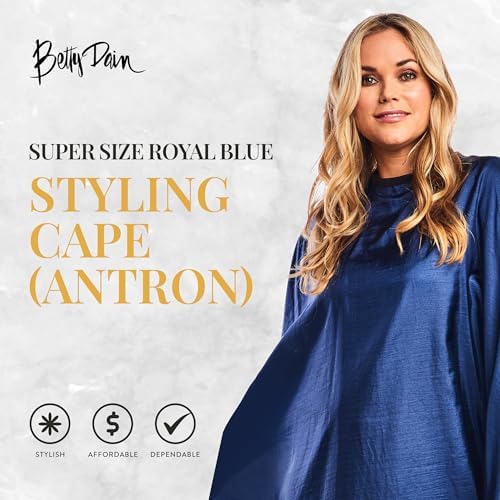 Betty Dain Crinkle Nylon Hair Cutting Cape, 54" x 60", Royal Blue - Image 2