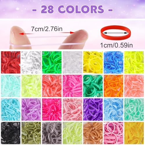 BESARME 1500 Mini Hair Rubber Bands Set with Styling Tools, 28 Colors - Image 3
