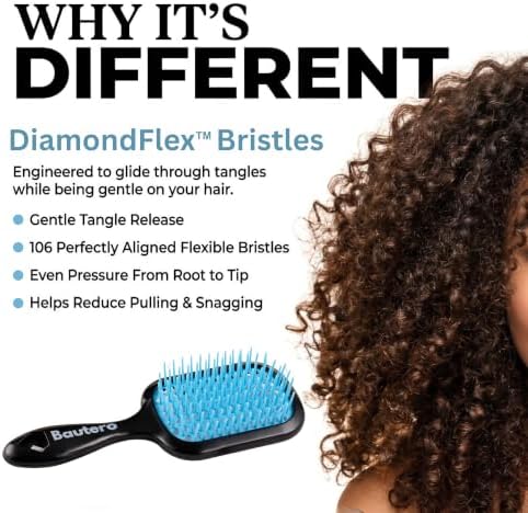 Bautero Detangling Brush for Curly Hair – Detangler Brush for Thick 4C Hair - Image 3