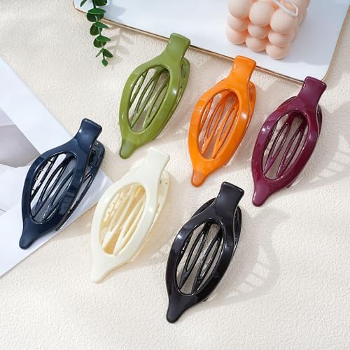 AWAYTR 6Pcs French Flat Hair Clips, Lay Flat Claw Clip for Women - Image 7