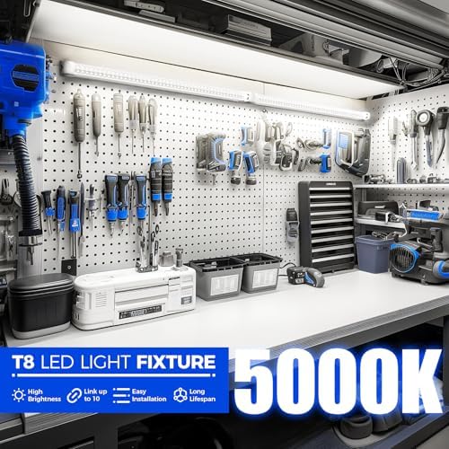 Barrina T8 LED Shop Lights 2FT, 20W 3000LM 5000K, 2 Pack, High Output Tube - Image 4