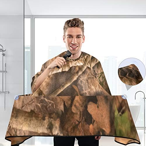 Blueangle Woodland Camouflage Barber Cape for Men Hair Cutting - Waterproof Salon Hairdressing Cape, 65" x 55" - Image 6