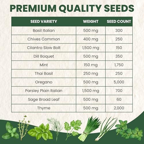 Herb Seeds | 10 Individual Packs | 2026 Season | Non-GMO | Mint, Parsley, Basil, Thyme & More! | for Planting Indoor & Outdoor | by Family Sown - Image 4