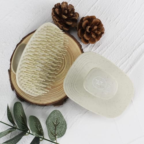 Ecoed Scalp Massager Shampoo Brush, Scalp Scrubber & Exfoliator (Natural) - Image 2