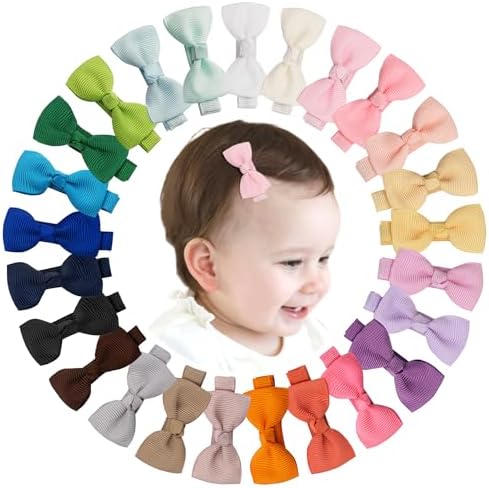 CÉLLOT Baby Girls Hair Clips 25PCS Fully Lined Tiny 2" Hair Bows Alligator Clips for Infants Toddlers by C%C3%89LLOT