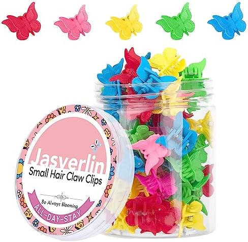 JASVERLIN Mini Butterfly Hair Clips, Y2K Claw Clips 50 Pcs by JASVERLIN