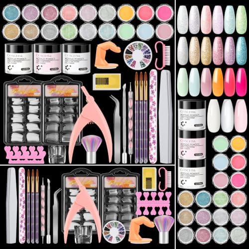 COSCELIA Acrylic Nail Kit for Beginners Long Lasting Nail Art Home Salon by COSCELIA