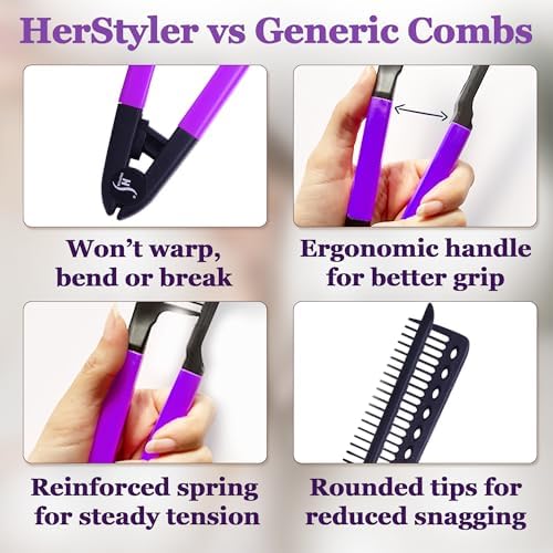 HerStyler Hair Straightening Comb for Flat Iron - Easy Styling & Parting - Image 6