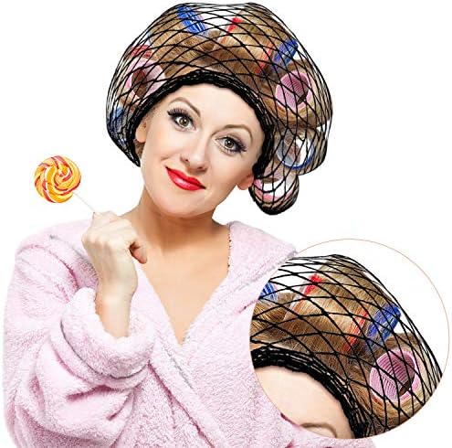 WILLBOND 4 PcsTriangle Hair Net for Rollers, Cotton Mesh Sleeping Cap - Image 6