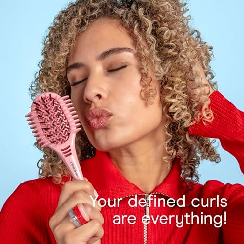 Conair Curl Define Pro Mini Detangling Brush, Tight Curly Hair, Pink - Image 5