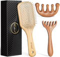 BFWood Gua Sha Hair Brush Set, Metal Bristle Brush & Scalp Massage Combs by BFWood