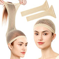 Fandamei Wig Cap, Hair Net for Wig, 30 CM Large Mesh Wig Cap for Long Hair for Women, Nylon Hair Net Non Slip for Halloween Rave Party Cosplay-Light Brown 2 PCS by FANDAMEI