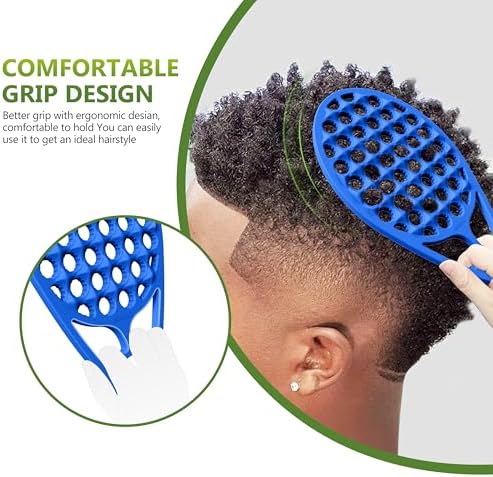 KOUPA Magic Silicone Curly Hair Brush, One Piece Twist Curl Comb for Afro Curls, Washable Hair Tool for Men Women, Blue, 1 Piece - Image 2