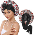 CHLINS Double Layer Satin Bonnet for Sleeping, Hair Bonnet for Curly Hair by CHLINS