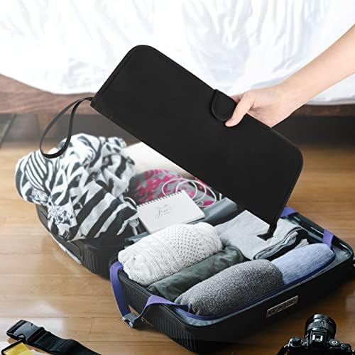 Heat Resistant Flat Iron Case, Portable Hair Straightener Pouch, Curling Iron Neoprene Cover With Silicone Mat for Hair Styling Tools 13 x 5 Inches (Black) - Image 6