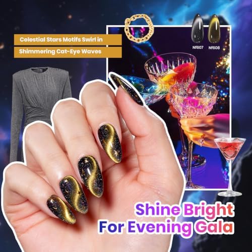 Beetles Cat Eye Gel Nail Polish Set, 20 Colors Stellar Drift Gel - Image 5