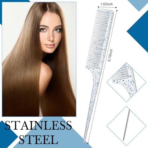 Geiserailie 3 Pcs Slick Back Hair Brush Set Bristle Brush, Clear Blue - Image 4