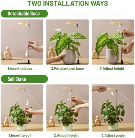 LBW Grow Lights for Indoor Plants, Full Spectrum Halo Grow Light with Base - Image 4