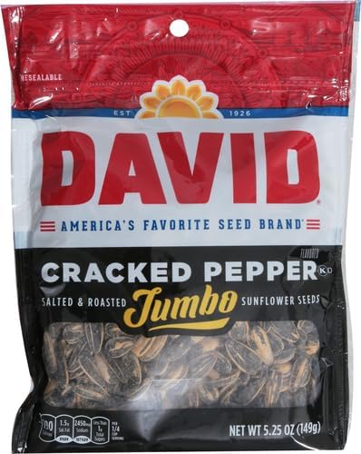 DAVID Jumbo Sunflower Seeds, Cracked Pepper Flavor, 5.25 oz. (Pack of 5) - Image 4