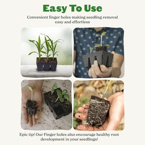 Epic Gardening 6-Cell Seed Starter Tray - 48 Trays - Black - Image 4