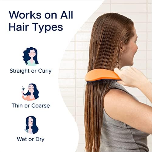 Crave Naturals Glide Thru Hair Brush - Detangler Brush for Curly, Straight, Wet or Dry Hair - Gentle Detangling Brusheses for Adults, Kids, Toddlers - Hair Accessories for Women, 7.5"x3" - Coral - Image 4