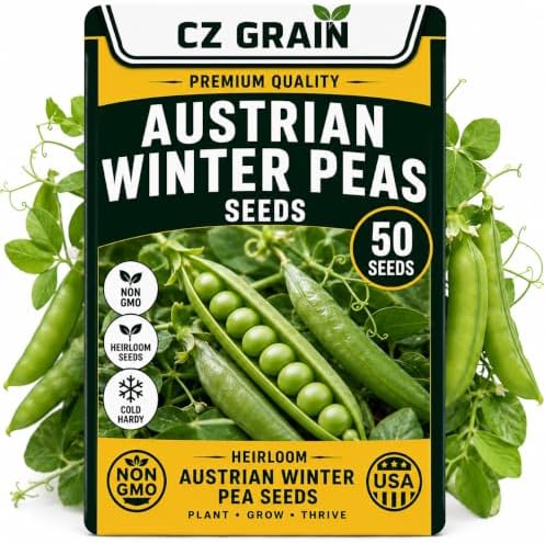 50 Austrian Winter Pea Seeds | Cool Season Cover Crop Seeds for Planting by CZGrain