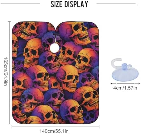ALAZA Skull Pattern Barber Cape for Men Women, Waterproof Haircut Apron Beard Shaving Bib Hair Cutting Cloth 55 x 65 Inch - Image 3