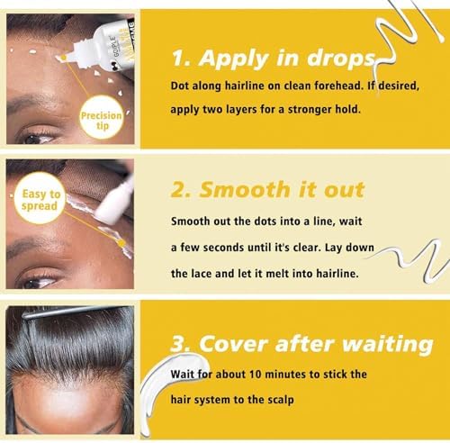 Goiple Wig Glue for Lace Front Wigs, Waterproof Lace Front Wig Glue for Wigs, Strong Hold Transparent Lace Adhesive for Hair Replacement Invisible Hair Bonding Wig Adhesive(1.28 fl oz) - Image 6
