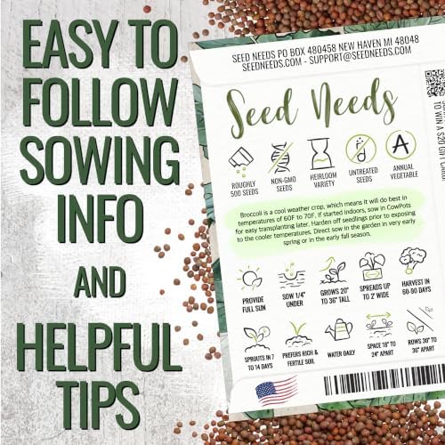 Seed Needs Calabrese Broccoli Seeds to Plant Heirloom & Non-GMO 5 Packs - Image 4