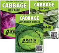 Cabbage Seeds for Planting - Plant & Grow Heirloom Cabbage Varieties Home Outdoor Garden – Easy Grow Planting Packet Instructions Included, Great Gardening Gift – 5 Packets of Each Variety by Axel%27s+Garden+Seeds