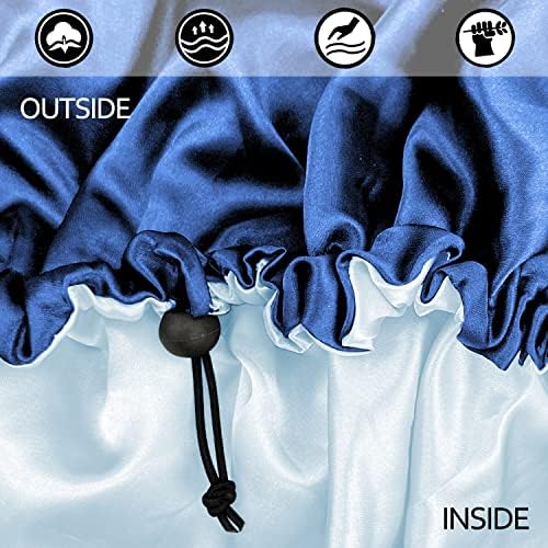 Edoneery Satin Bonnet for Sleeping Women, Double Layer Adjustable Sleep Cap - Image 4