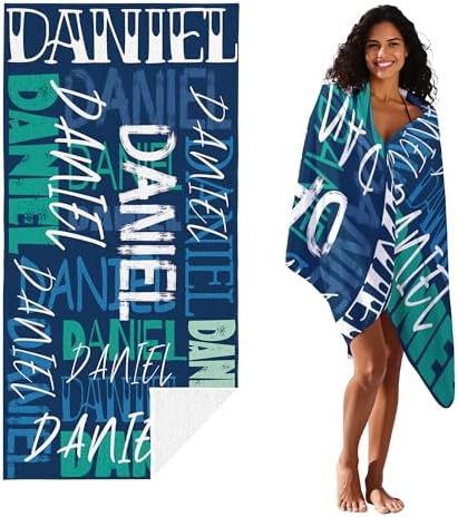 JML Personalized Beach Towel with Name, Custom Beach Towel with Name, Customized Microfiber Pool Towel, Quick Dry & Absorbent Swim Towel for Adult,Anniversary, Birthday, Summer Holiday,Vacation - Image 2