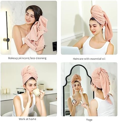 Microfiber Hair Towel Quick Dry Hair Towel Hair Drying Towels Suitable for All Kinds of Hair Ultra Absorbent Long and Thick Hair 24X48inch White (1pcs) - Image 4