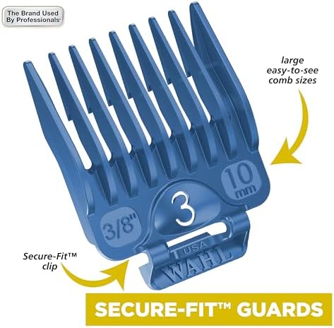 Wahl Clipper Genuine Secure-Fit™ Attachment Guard Organization Kit with Color Pro Colored Hair Clipper Guide Combs,14 Piece Premium Storage Kit Hair Clippers,Multicolor - 3291-100,(Pack of 6) - Image 7