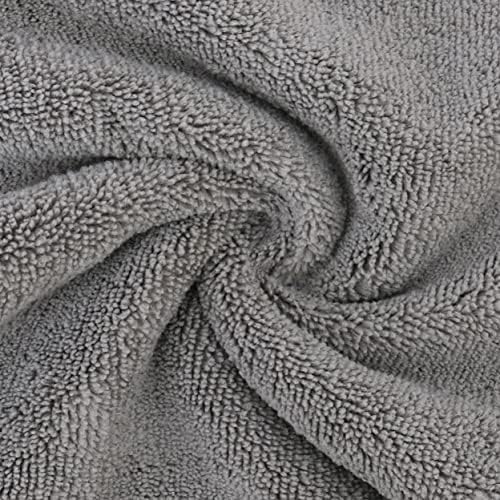 POLYTE Microfiber Hair Turban Wrap Drying Towel (12x28 Large, 2 Dark Gray) - Image 4