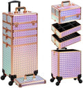 AROUS 5 in 1 Rolling Makeup Train Case with Lid Cosmetology Case on Wheels by Unknown