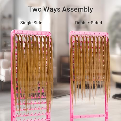 Yumkfoi Adjustable Braiding Hair Rack with 160 Pegs, 2-sided Braid Rack - Image 2