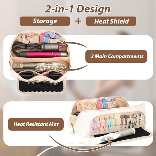 Hot Hair Tools Travel Bag with Heat Resistant Silicone Mat, White - Image 5