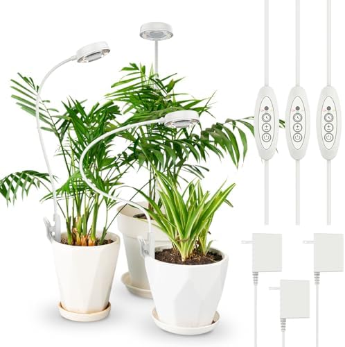 SANSI Grow Lights for Indoor Plants, Pot Clip-On Plant Lights, 10W 3-Pack by SANSI