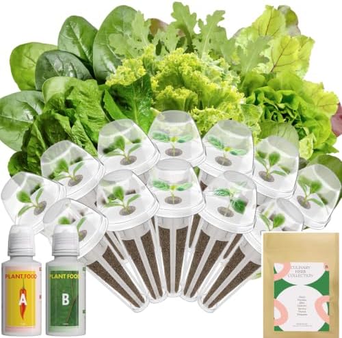 Inbloom 12-Pods Salad Greens Seed Pod Kit for AeroGarden, Ahopegarden, Gardencube, Hydroponic Garden with Spinach, Buttercrunch, Paris & American Lettuce, Swiss Chard, Arugula, Bok Choy, 400+ Seeds by inbloomgarden