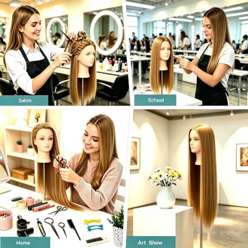 Synthetic Mannequin Head with Stand & Tools (Blonde) - Image 4