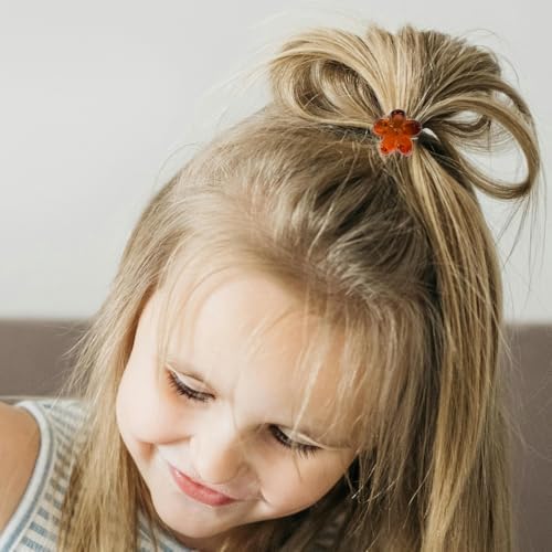 Mini Flower Hair Clip Flower Clips,Colorful Mini Hair Claw,for Women, Girls,Baby, Toddler Bangs Strong Grip Small Tiny Rainbow Hair Clips (100, brown) - Image 7