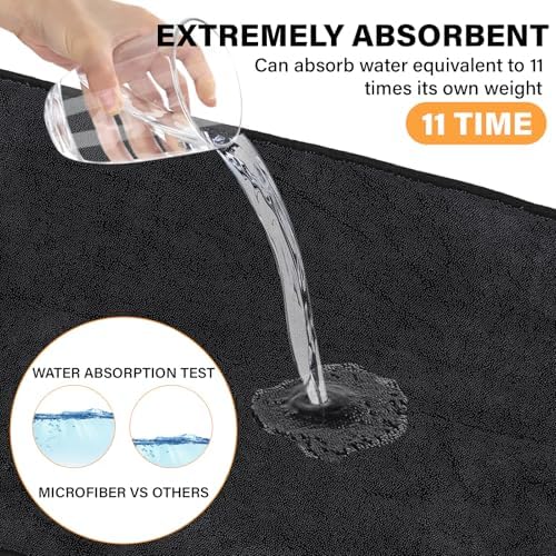 Cleaning Wipes Cloths,5pcs Cleaning Drying Towels,Shower Doors Drying Towels,12 * 10” Streak Free Glass Window Car Mirror Super Absorben Microfiber Cleaning Cloths Cleaner(5pcs grey12*10”) - Image 2
