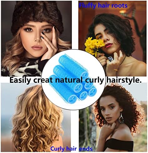 24PCS Self Grip Heatless Roller Set for Pro Salon Hairdressing and DIY Hairstyling - Medium Short Hair Curlers with Rat Tail Comb (0.8in, Light Blue) - Image 5