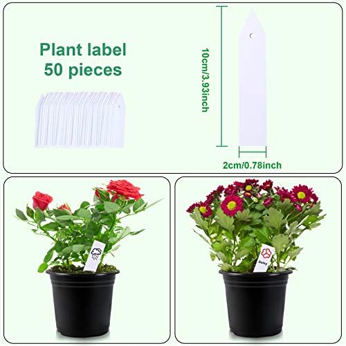 Augshy 50 Pcs 0.5 Gallon Black Plastic Plant Nursery Pots 6 Inches Seed Starting Pots Containers with 50 Labels - Image 3