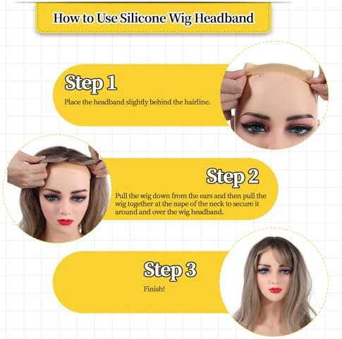 JJUNW 3 PCS Wig Grip Band, Wig Headband, Adjustable Silicone - Image 4